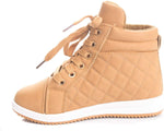 Soho Kids Casual Quilted Lace Up High Top Fashion Sneakers (Toddler/Little Kid)