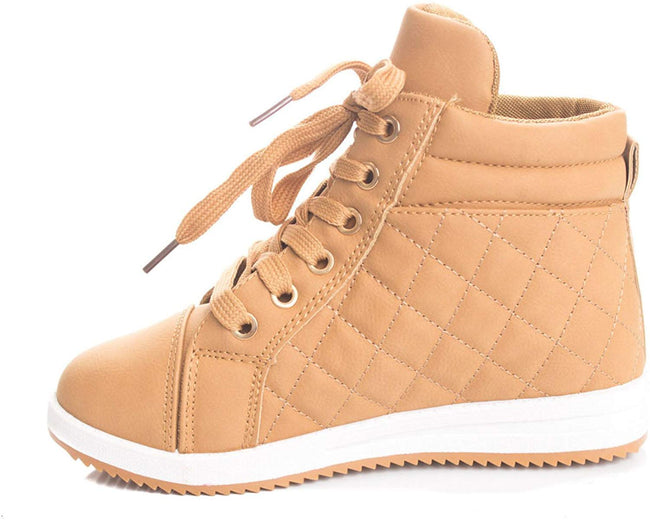 Soho Kids Casual Quilted Lace Up High Top Fashion Sneakers (Toddler/Little Kid)