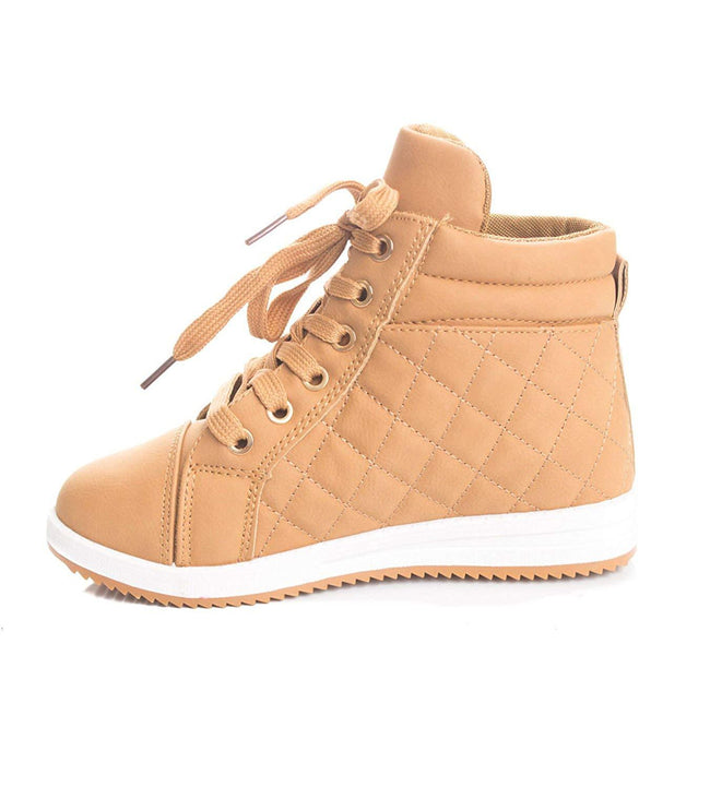 Soho Kids Casual Quilted Lace Up High Top Fashion Sneakers (Toddler/Little Kid)