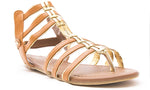 Soho Shoes Women's Gladiator Multi-Strap Flat Flip Flop Sandal
