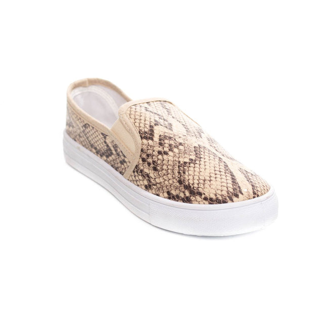 Soho Shoes Women's Slip On Fashion Snake Textile Sneakers
