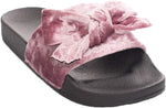 Soho Shoes Women's Open Toe Velvet Bow Slide Slippers