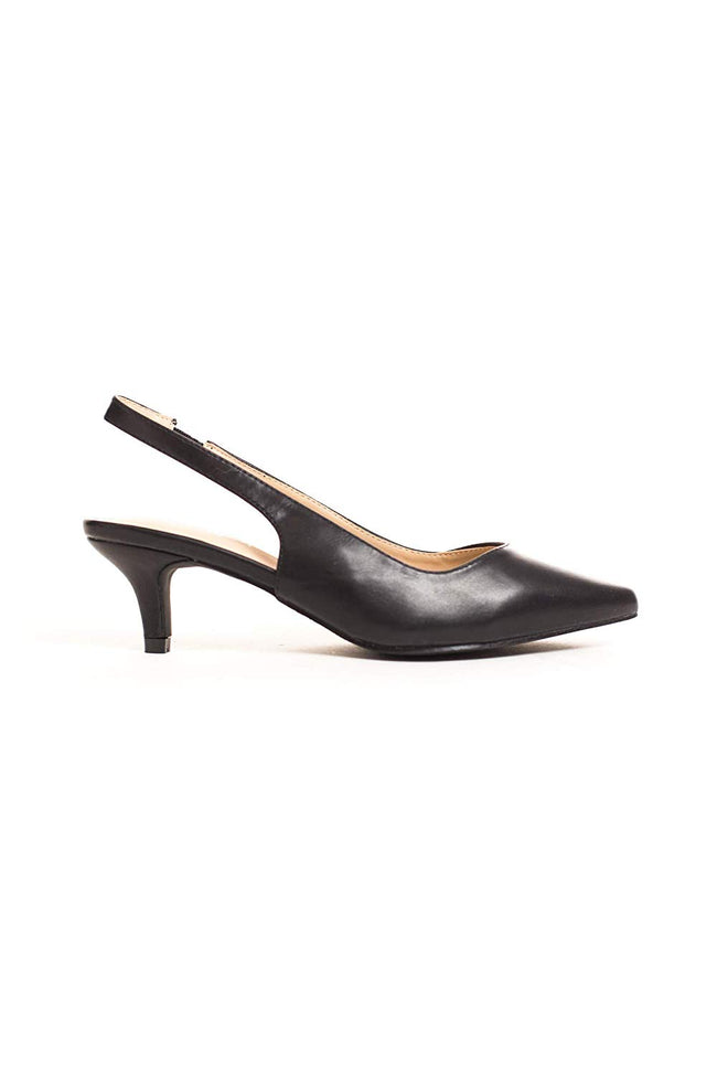 Soho Girls Women's Pointy Toe Kitten Low Heeled Slingback Pump