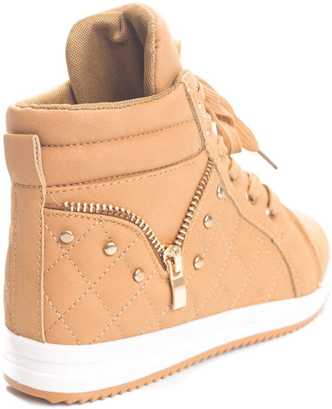 Soho Kids Casual Quilted Lace Up High Top Fashion Sneakers (Toddler/Little Kid)