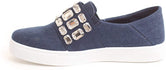 Soho Shoes Women's Casual Slip On Crystal Studded Loafers Comfort Sneaker