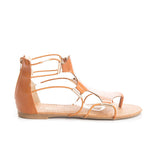 Soho Shoes Women's Short Elastic Ankle Strap Roman Gladiator Sandals