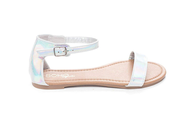 Soho Shoes Women's Summer Ankle Strap Open Toe Flat Slide Sandal