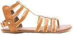 Soho Shoes Women's Gladiator Multi-Strap Flat Flip Flop Sandal