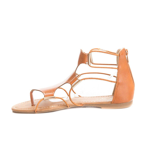 Soho Shoes Women's Short Elastic Ankle Strap Roman Gladiator Sandals