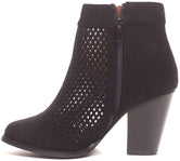 Soho Shoes Women's Laser Cut Casual Ankle Bootie Boots