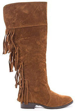 Soho Shoes Women's Suede Over The Knee Fringe Boots