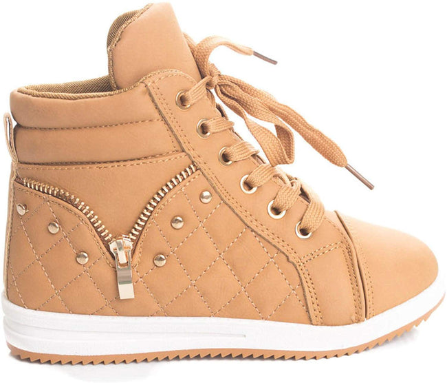Soho Kids Casual Quilted Lace Up High Top Fashion Sneakers (Toddler/Little Kid)