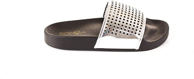 Soho Shoes Women's Metallic Slides Sandal