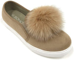 Soho Shoes Women's Slip On Casual Pom Pom Suede Fashion Sneakers