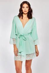 iCollection Lace Trim Robe - 7889