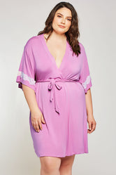 iCollection Lace Trim Robe - 7911X