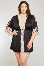 iCollection Satin & Lace Robe - 7926X