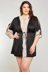 iCollection Satin & Lace Robe - 7926X
