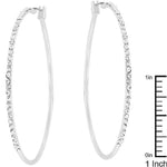 2 Inch Rhodium Plated Finish Cubic Zirconia Hoop Earrings
        	
		
        	
        	
		
        	
        	
		
        
        
        E01660R-C02