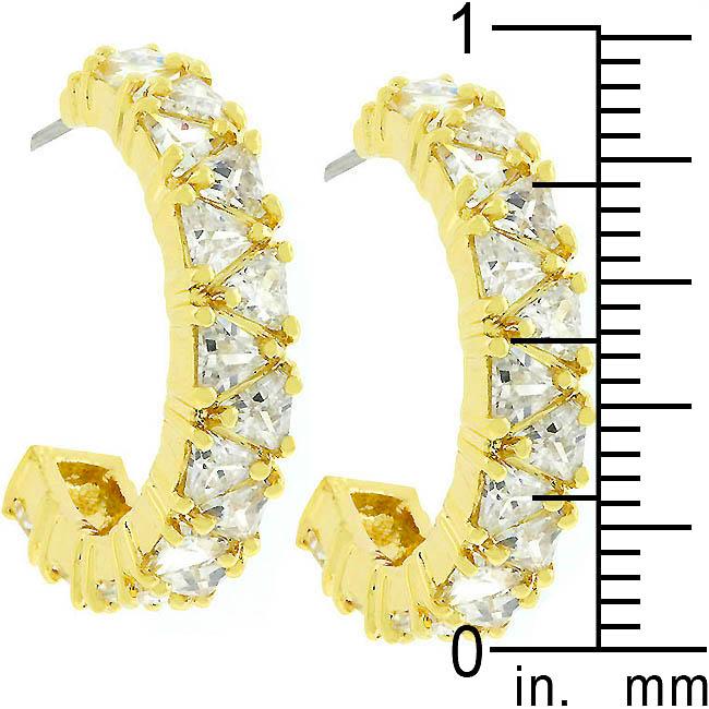 Trillion Cut Cubic Zirconia Hoop Earrings Goldtone Finish
        	
		
        	
        	
		
        	
        	
		
        
        
        E01663G-C01