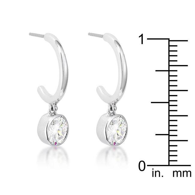 7mm Cz Rhodium Plated Drop Hooplet Earrings
        	
		
        	
        	
		
        
        
        E01957R-C01