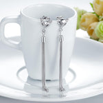 Solid 925 Sterling Silver Earrings Dangle Drop Fox Simple Elegant XFE8149