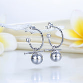 Dangle Balls Solid 925 Sterling Silver Earrings