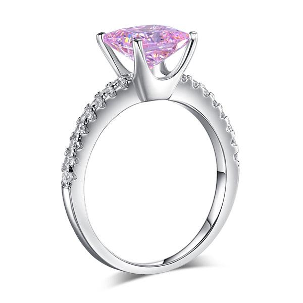 1.5 Ct Fancy Pink Created Diamond 925 Sterling Silver Wedding Ring Promise Anniversary XFR8246