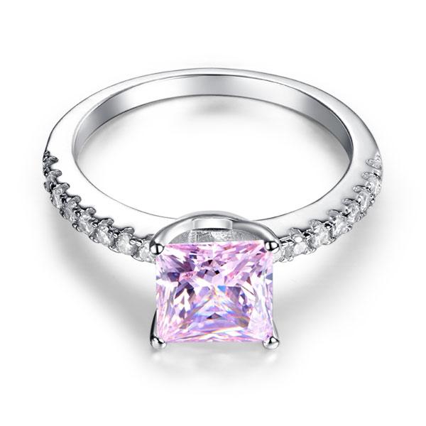 1.5 Ct Fancy Pink Created Diamond 925 Sterling Silver Wedding Ring Promise Anniversary XFR8246