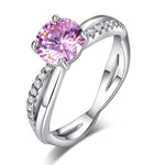 925 Sterling Silver Wedding Promise Anniversary Ring 1.25 Ct Fancy Pink Created Diamond XFR8248