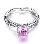 925 Sterling Silver Wedding Promise Anniversary Ring 1.25 Ct Fancy Pink Created Diamond XFR8248