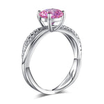 925 Sterling Silver Wedding Promise Anniversary Ring 1.25 Ct Fancy Pink Created Diamond XFR8248