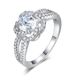 Floral 925 Sterling Silver Wedding Promise Engagement Ring 1 Ct Created Diamond Jewelry XFR8251