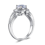 Floral 925 Sterling Silver Wedding Promise Engagement Ring 1 Ct Created Diamond Jewelry XFR8251