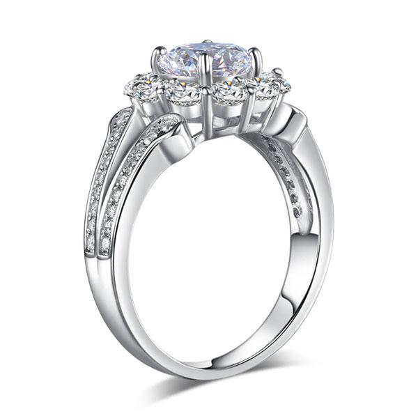 Art Deco Vintage style 925 Sterling Silver Wedding Ring 1.25 Ct Created Diamond Promise Anniversary XFR8255