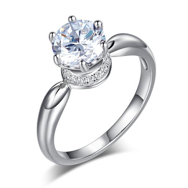 6 Claws Crown 925 Sterling Silver Wedding Promise Anniversary Ring 1.25 Ct Created Diamond Jewelry XFR8263