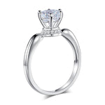 6 Claws Crown 925 Sterling Silver Wedding Promise Anniversary Ring 1.25 Ct Created Diamond Jewelry XFR8263