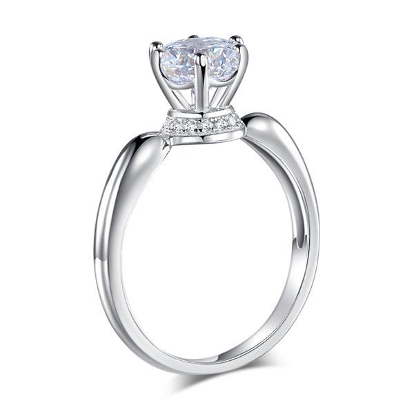 6 Claws Crown 925 Sterling Silver Wedding Promise Anniversary Ring 1.25 Ct Created Diamond Jewelry XFR8263