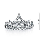 Solid 925 Sterling Silver Ring Crown Shape Lab Created Diamond for Lady Trendy Stylish XFR8275