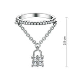 Solid 925 Sterling Silver Band Ring Dangle Purse Sparkling Lab Created Diamond for Lady Trendy Stylish XFR8280
