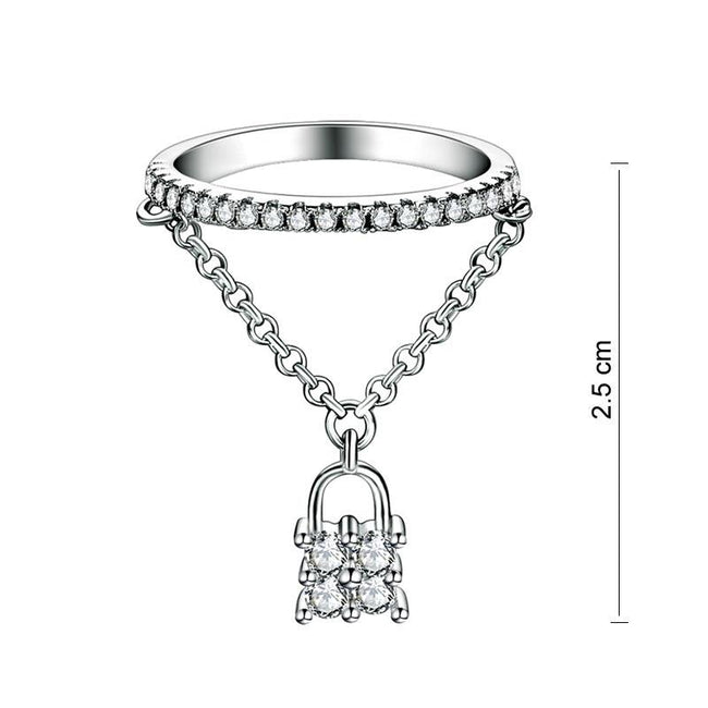 Solid 925 Sterling Silver Band Ring Dangle Purse Sparkling Lab Created Diamond for Lady Trendy Stylish XFR8280