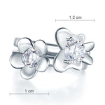 Solid 925 Sterling Silver 2-Pcs Butterfly Flower Ring Set Lady Jewelry 2017 New Design XFR8281