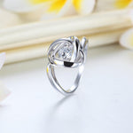 Dancing Stone Woven Solid 925 Sterling Silver Ring 2017 New Style XFR8284