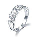 Solid 925 Sterling Silver Ring Band Fashion LOVE 2018 New Style for Girls / Ladies XFR8301