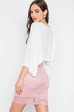 Blush Crotchet Floral Print Mini Skirt