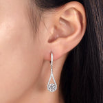 1 Carat Round Cut Solid 925 Sterling Silver Bridal Wedding Dangle Earrings Jewelry XFE8019
