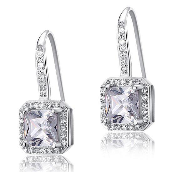 1.5 Carat Created Diamond 925 Sterling Silver Dangle Earrings XFE8047