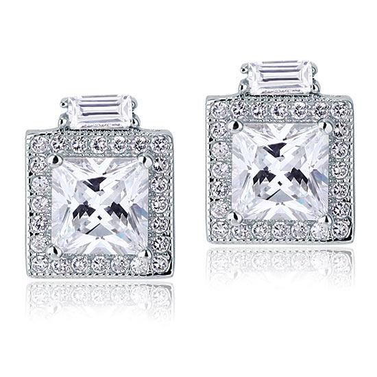 2 Carat Created Diamond Vintage Style Stud 925 Sterling Silver Earrings XFE8067