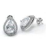 4 Carat Pear Cut Lab Created Diamond Stud 925 Sterling Silver Earrings Jewelry XFE8079