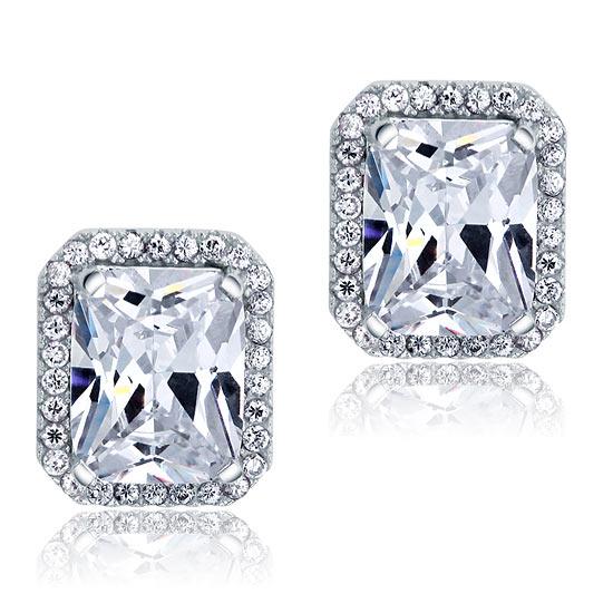 4 Carat Created Diamond Stud 925 Sterling Silver Earrings XFE8097